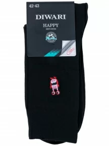 Комплект из 2 пар мужских носков DiWaRi, 2-20С-36СП, рис. 513, ЧЕРНЫЕ