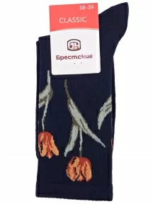 Женские спортивные носки Брестские (БЧК) рис. 568, ТЕМНО-СИНИЕ (20С1141)