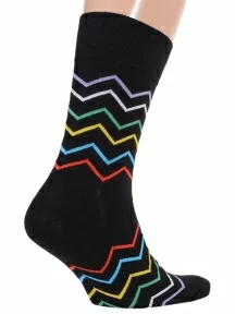 Комплект из 2 пар мужских носков MSCLUB №М43, 2-nm-465, ЧЕРНЫЕ с зигзагами