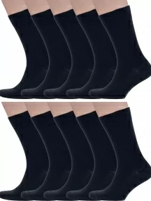 Комплект из 10 пар мужских носков Grinston socks (PINGONS), 10-17D1, ЧЕРНЫЕ