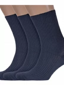 Комплект из 3 пар мужских медицинских носков Брестские (БЧК) из 100% хлопка, 3-14С2221, рис. 009, ТЕМНО-СЕРЫЕ