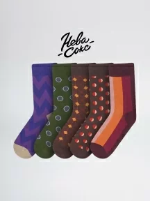 Набор из 5 пар мужских носков "Нева-Сокс", НС-5-201, микс "Машина времени"