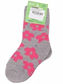Детские теплые махровые носки Hobby Line, Ндад7615, СВЕТЛО-СЕРЫЕ С РОЗОВЫМ