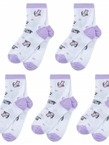 Комплект из 5 пар детских носков LORENZLine, 5-Л98, СИРЕНЕВЫЕ