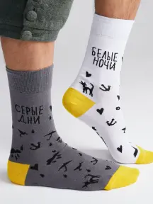 Носки unisex St. Friday Socks "Белые ночи, серые дни" (SPB-1004-02)