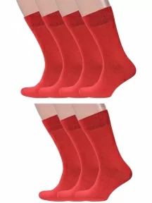 Набор из 7 пар мужских носков MSCLUB, 7-ПН-01, КРАСНЫЕ