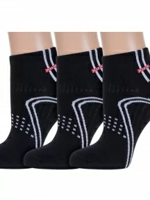 Комплект из 3 пар женских носков ХОХ, 3-SPG-1, ЧЕРНЫЕ