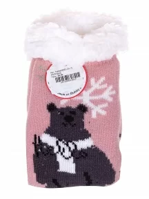 Женские меховые антискользящие носки Hobby Line, Нжмех3097-05-10, РОЗОВЫЕ