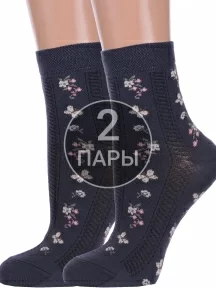 Комплект из 2 пар женских носков Брестские (БЧК), 2-14с1100, рис. 605, ТЕМНО-СЕРЫЕ