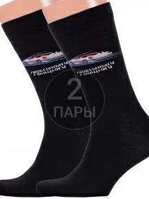 Комплект из 2 пар мужских носков "Красная ветка", 2-С-2071, ЧЕРНЫЕ