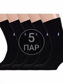 Комплект из 5 пар мужских носков Брестские (БЧК), 5-14с2122, рис. 464, ЧЕРНЫЕ