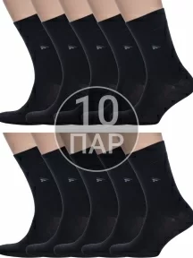 Комплект из 10 пар мужских носков Брестские (БЧК) рис. 015, ЧЕРНЫЕ (10-14С2122)