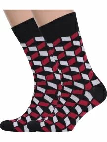 Комплект из 2 пар мужских носков MSCLUB №М38, 2-nm-414, ЧЕРНЫЕ