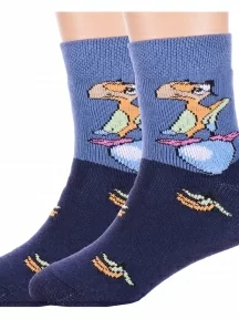 Комплект из 2 пар детских махровых носков Брестские (БЧК), 2-14С3060, рис. 825, ТЕМНО-СИНИЕ