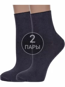 Комплект из 2 пар женских носков без резинки ХОХ ТЕМНО-СЕРЫЕ (2-G-1406)