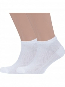 Комплект из 2 пар мужских носков Grinston socks из микромодала БЕЛЫЕ (2-15D10)