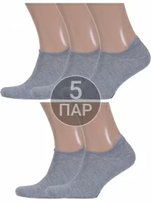 Комплект из 5 пар мужских ультракоротких носков DiWaRi, 5-17С-144СП, рис. 000, СЕРЫЕ
