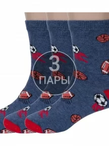 Комплект из 3 пар детских носков RuSocks (Орудьевский трикотаж) рис. 01, ДЖИНС (3-Д3-13500)