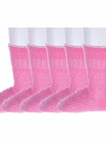 Комплект из 5 пар детских носков Носкофф (АЛСУ), 5-ЛС58, РОЗОВЫЕ рис.1