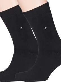 Комплект из 2 пар мужских махровых носков RuSocks (Орудьевский трикотаж) ЧЕРНЫЕ (2-М-188)