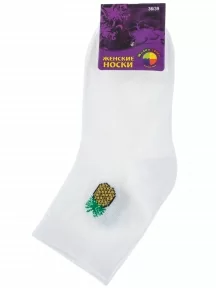 Женские носки Hobby Line, 3111-06, БЕЛЫЕ "Ананас"