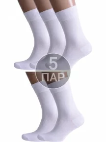 Комплект из 5 пар мужских носков Альтаир, 5-H226, БЕЛЫЕ