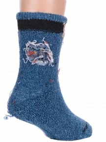 Детские теплые махровые носки Hobby Line, Ндад7622-1, ТЕМНО-ДЖИНСОВЫЕ