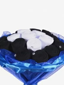 Букет из 9 пар мужских хлопковых носков RuSocks (Орудьевский трикотаж), ЦБ04, ЧЕРНЫЕ И БЕЛЫЕ