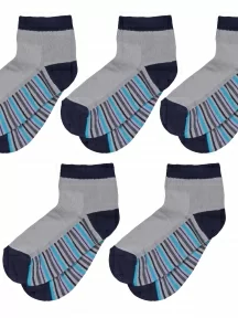 Комплект из 5 пар детских носков ХОХ, 5-D-3R5, СЕРЫЕ