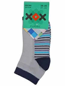 Детские короткие носки с сеточкой ХОХ, D-3R5, СЕРЫЕ