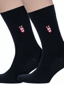 Комплект из 2 пар мужских носков DiWaRi, 2-20С-36СП, рис. 513, ЧЕРНЫЕ