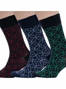 Комплект из 3 пар мужских носков Sergio Di Calze (PINGONS) из мерсеризованного хлопка, 3-20SC3, микс 1