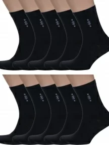 Комплект из 10 пар мужских носков Альтаир, 10-С7, ЧЕРНЫЕ