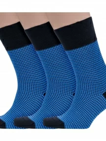 Комплект из 3 пар мужских бамбуковых носков Sergio di Calze (PINGONS), 3-17SC5, СИНИЕ
