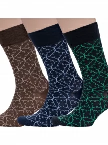 Комплект из 3 пар мужских носков Sergio Di Calze (PINGONS) из мерсеризованного хлопка, 3-20SC3, микс 2