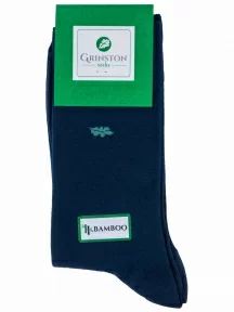 Комплект из 3 пар мужских бамбуковых носков  Grinston socks (PINGONS) ТЕМНО-СИНИЕ (3-15D11)