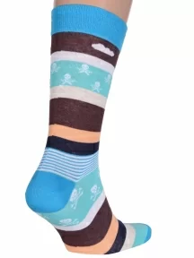 Мужские носки LORENZline, Е23, ГОЛУБЫЕ С ЧЕРЕПАМИ