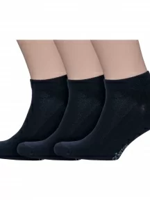 Комплект из 3 пар бамбуковых носков Grinston socks (PINGONS), 3-15D33, ЧЕРНЫЕ