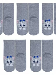 Комплект из 5 пар детских носков RuSocks (Орудьевский трикотаж), 5-Д3-13030, рис. 02, СВЕТЛО-СЕРЫЕ