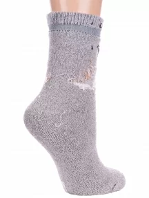Детские теплые махровые носки Hobby Line, 7629-6, СВЕТЛО-СЕРЫЕ