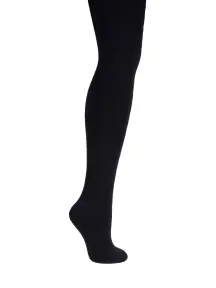 Женские махровые колготки DEA MIA COTTON 600 (БЧК) ЧЕРНЫЕ (15С1466)