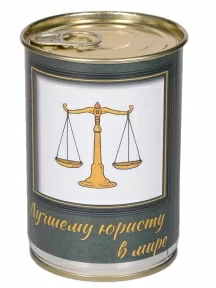 Мужские носки "Трио " в банке, 1БАН_ПрофН, "Лучшему юристу в мире" / черные