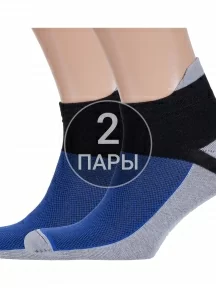 Комплект из 2 пар спортивных носков Альтаир, 2-А216, СЕРО-СИНИЕ