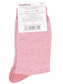 Женские теплые носки Hobby Line, Нжа6548, БЛЕДНО-РОЗОВЫЕ