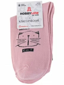Женские носки Hobby Line, 358-1, РОЗОВЫЕ