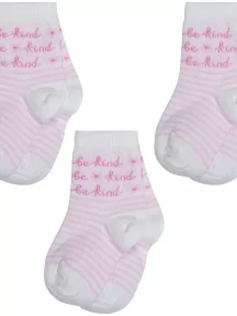Комплект из 3 пар детских носков RuSocks (Орудьевский трикотаж), 3-Д3-13793, рис. 01, КРЕМОВО-РОЗОВЫЕ