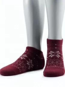 Женские носки из полушерсти Grinston socks (PINGONS), 17D4, БОРДОВЫЕ