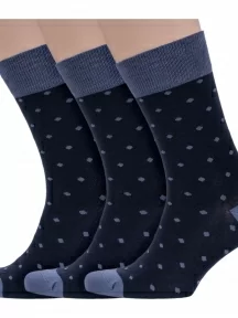 Комплект из 3 пар мужских носков Grinston socks (PINGONS), 3-18D123, 18D1, СЕРЫЕ