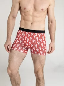 Мужские бесшовные трусы-боксеры Oemen, MB189, рис. 189 КРАСНО-БЕЛЫЕ