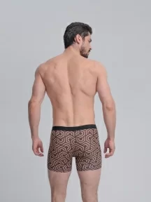 Мужские бесшовные удлиненные трусы-боксеры Oemen, MB068, рис. 068 КОРИЧНЕВЫЕ
